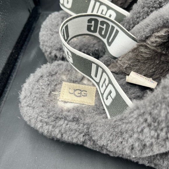 UGG Charcoal Fluffy Slides - Picture 5 of 11
